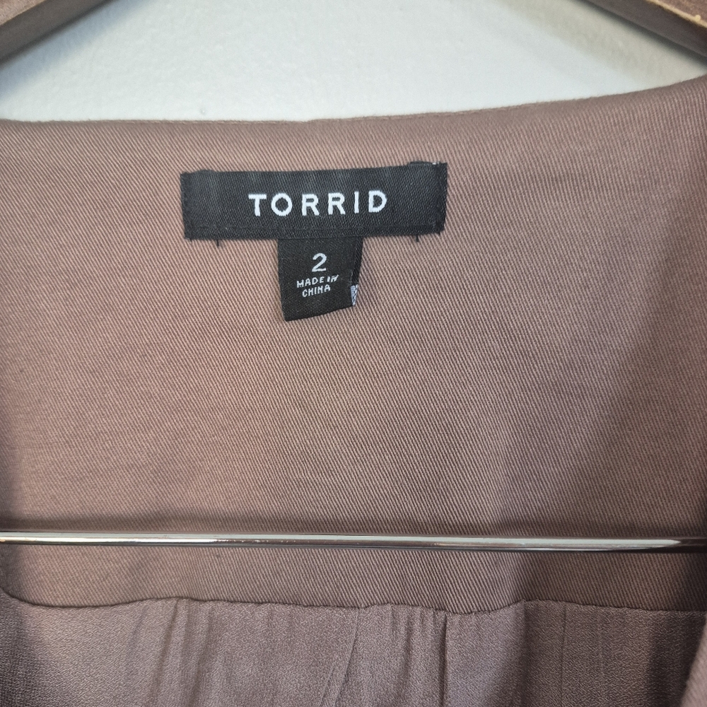 Torrid Twill Stretch Military Open Front Peplum Jacket Size 2XL - Picture 9 of 13